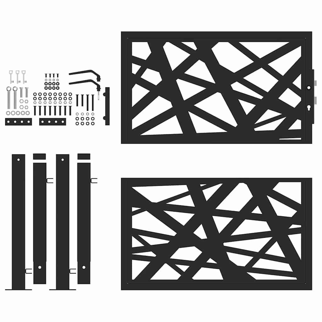 vidaXL Gartentor Schwarz 100x100 cm Stahl Lichtdesign