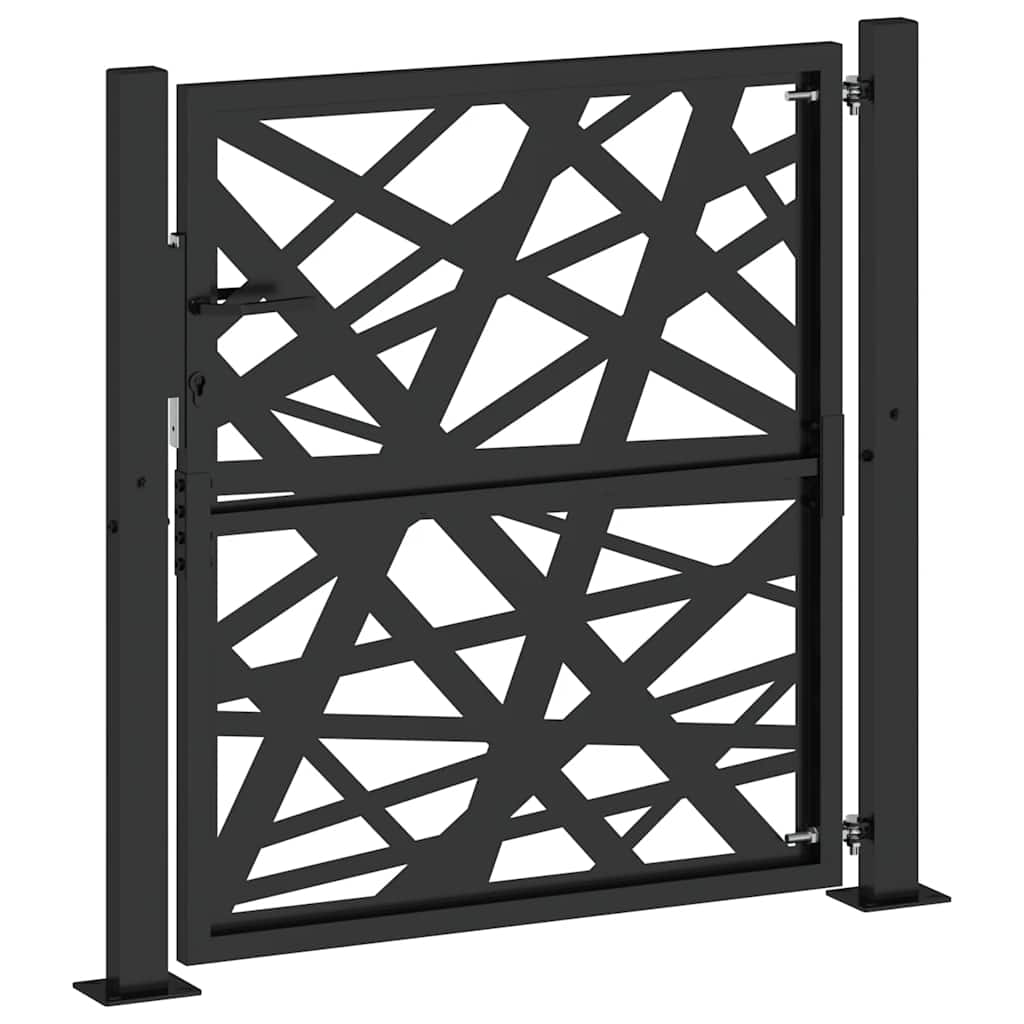 vidaXL Gartentor Schwarz 100x100 cm Stahl Lichtdesign