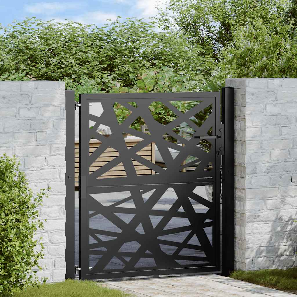 vidaXL Gartentor Schwarz 100x100 cm Stahl Lichtdesign