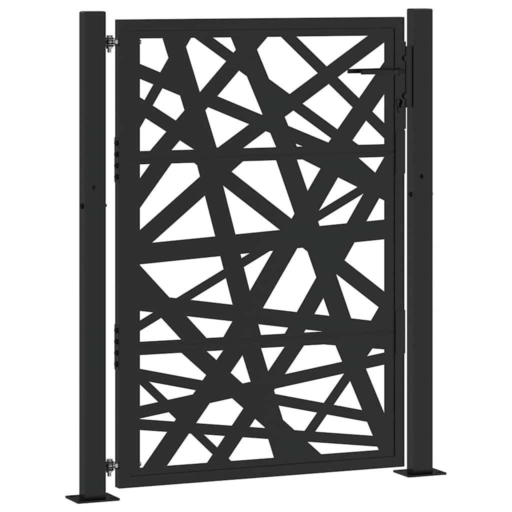 vidaXL Gartentor Schwarz 100x125 cm Stahl Leichtes Design