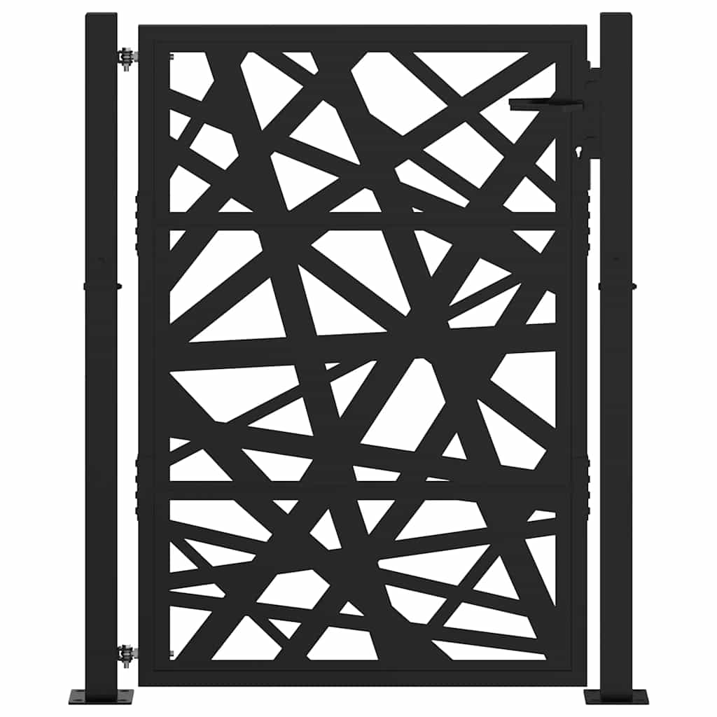 vidaXL Gartentor Schwarz 100x125 cm Stahl Leichtes Design