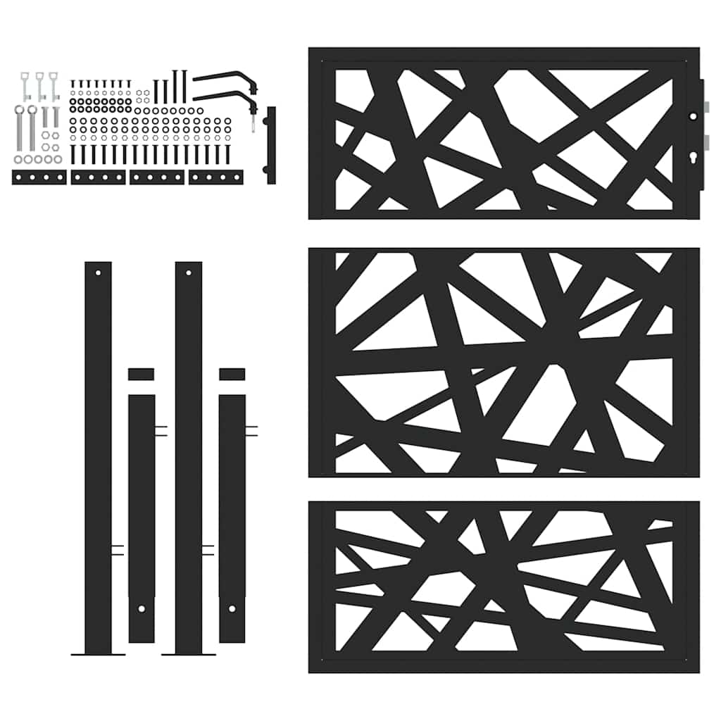 vidaXL Gartentor Schwarz 100x125 cm Stahl Leichtes Design