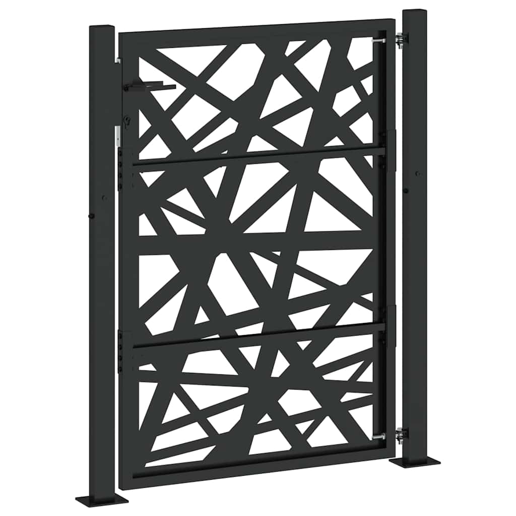 vidaXL Gartentor Schwarz 100x125 cm Stahl Leichtes Design