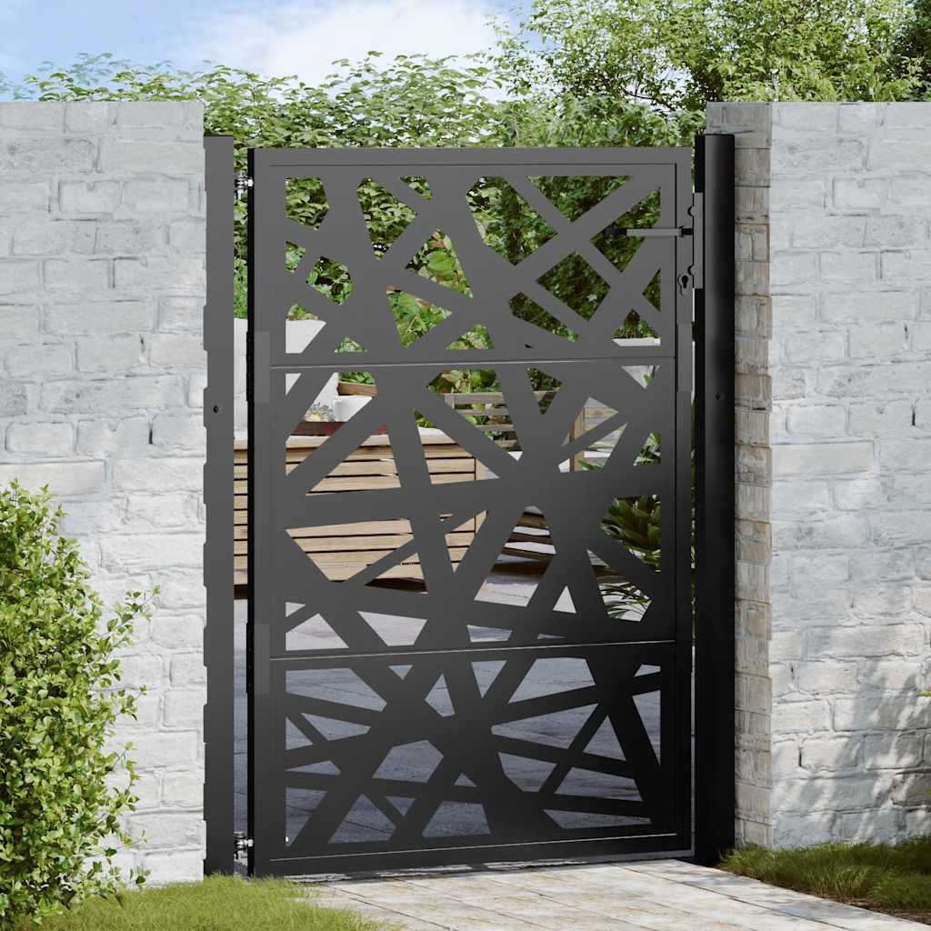 vidaXL Gartentor Schwarz 100x125 cm Stahl Leichtes Design