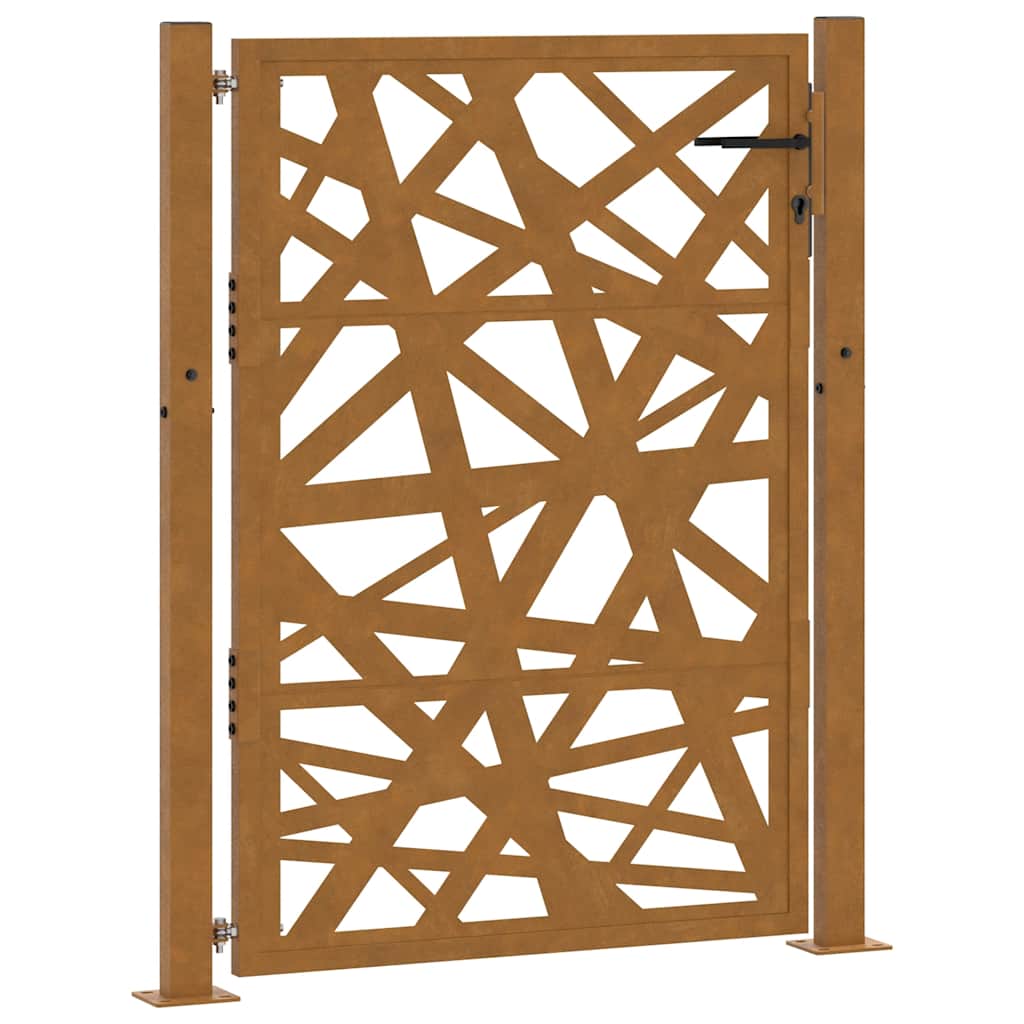 vidaXL Gartentor 100x125 cm Cortenstahl Helles Design