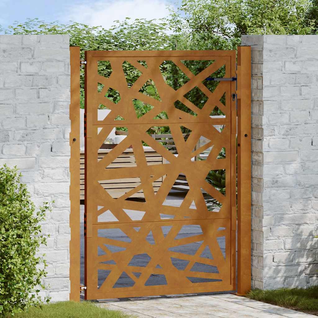 vidaXL Gartentor 100x125 cm Cortenstahl Helles Design