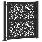 vidaXL Gartentor Schwarz 100x100 cm Stahlblatt-Design