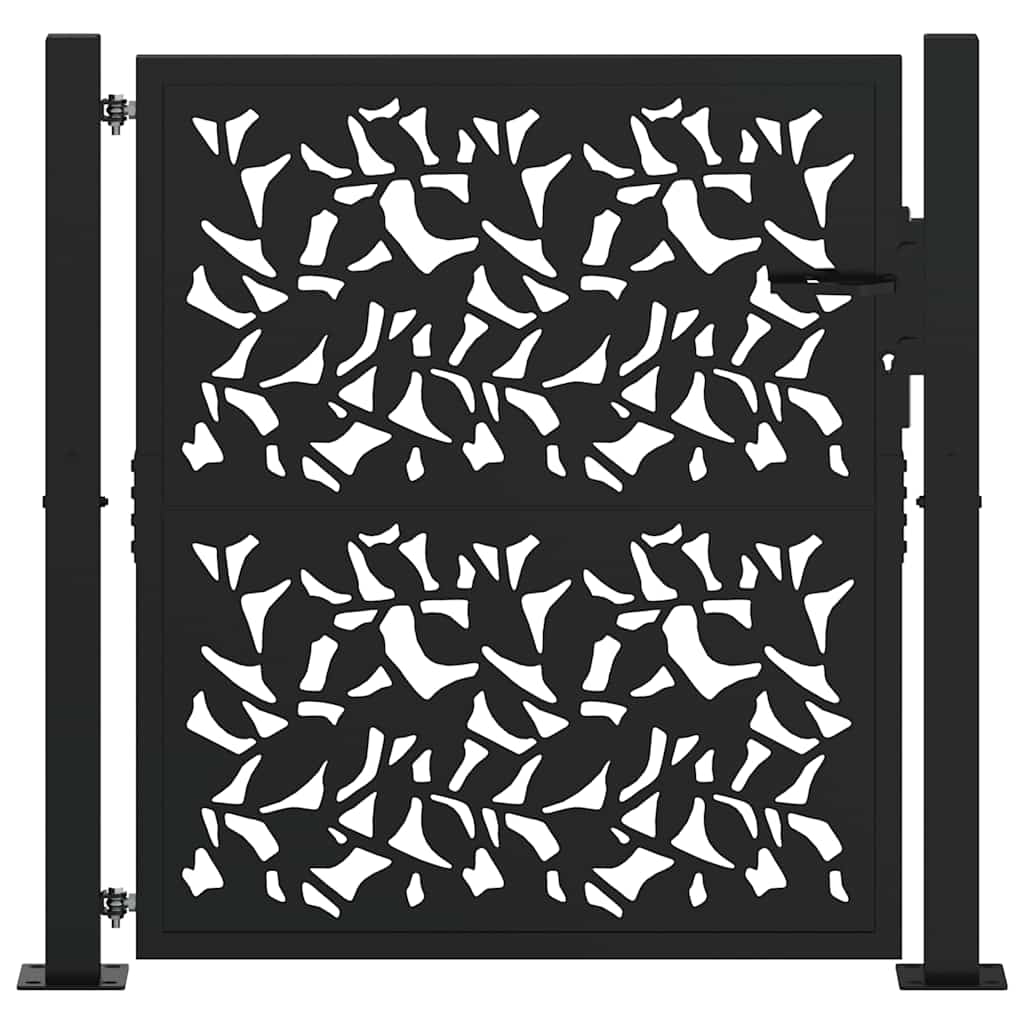 vidaXL Gartentor Schwarz 100x100 cm Stahlblatt-Design