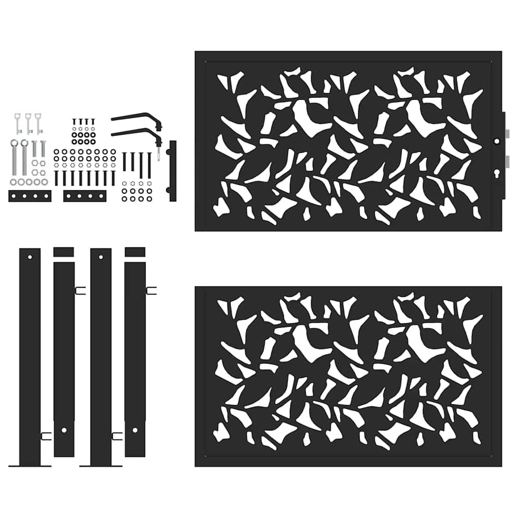 vidaXL Gartentor Schwarz 100x100 cm Stahlblatt-Design
