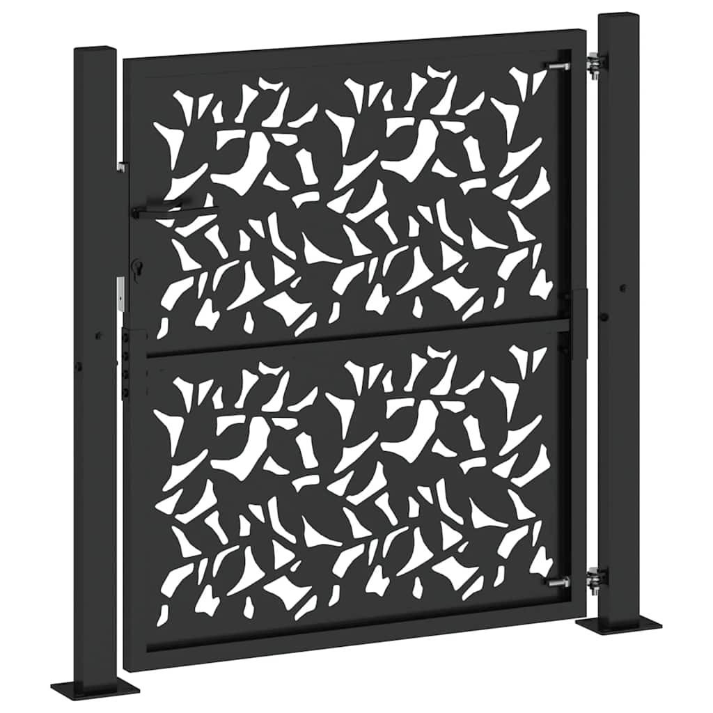 vidaXL Gartentor Schwarz 100x100 cm Stahlblatt-Design