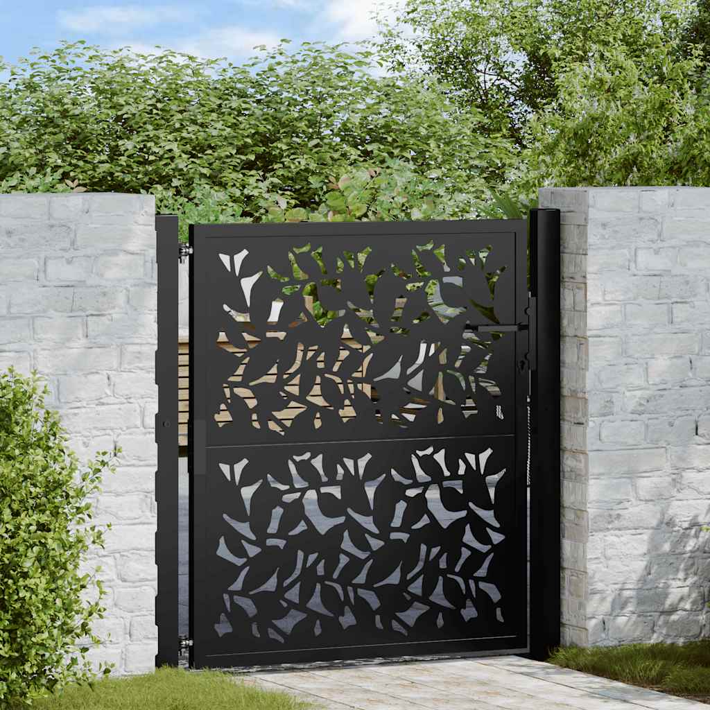 vidaXL Gartentor Schwarz 100x100 cm Stahlblatt-Design