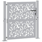 vidaXL Gartentor 100x100 cm Wetterfester Stahl Blattdesign