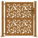 vidaXL Gartentor 100x100 cm Wetterfester Stahl Blattdesign