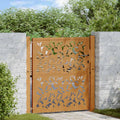 vidaXL Gartentor 100x100 cm Wetterfester Stahl Blattdesign