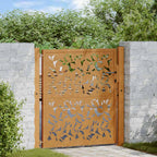 vidaXL Gartentor 100x100 cm Wetterfester Stahl Blattdesign