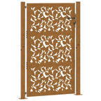 vidaXL Gartentor 100x125 cm Verwitterungsstahl Blattdesign