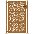vidaXL Gartentor 100x125 cm Verwitterungsstahl Blattdesign