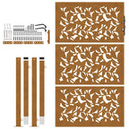 vidaXL Gartentor 100x125 cm Verwitterungsstahl Blattdesign