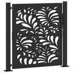 vidaXL Gartentor Schwarz 100x100 cm Stahl Wellen-Design