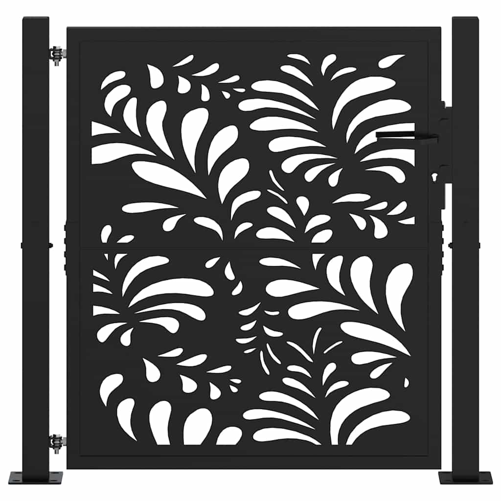 vidaXL Gartentor Schwarz 100x100 cm Stahl Wellen-Design