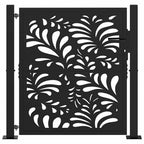 vidaXL Gartentor Schwarz 100x100 cm Stahl Wellen-Design