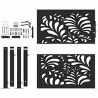 vidaXL Gartentor Schwarz 100x100 cm Stahl Wellen-Design