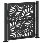vidaXL Gartentor Schwarz 100x100 cm Stahl Wellen-Design