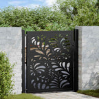 vidaXL Gartentor Schwarz 100x100 cm Stahl Wellen-Design