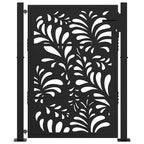 vidaXL Gartentor Schwarz 100x125 cm Stahl Wellendesign