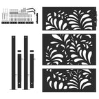 vidaXL Gartentor Schwarz 100x125 cm Stahl Wellendesign