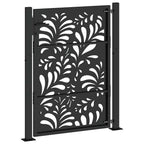 vidaXL Gartentor Schwarz 100x125 cm Stahl Wellendesign