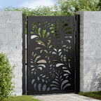 vidaXL Gartentor Schwarz 100x125 cm Stahl Wellendesign