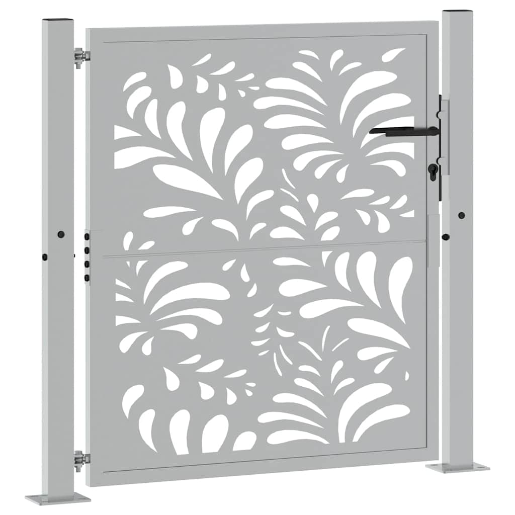 vidaXL Gartentor 100x100 cm Verwitterungsstahl Wellendesign