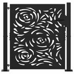 vidaXL Gartentor Schwarz 100x100 cm Stahl Flammendesign