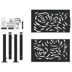 vidaXL Gartentor Schwarz 100x100 cm Stahl Flammendesign