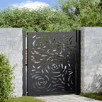 vidaXL Gartentor Schwarz 100x100 cm Stahl Flammendesign