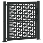 vidaXL Gartentor Schwarz 100x100 cm Stahl Kreuz-Design