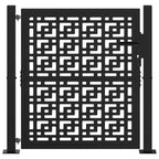 vidaXL Gartentor Schwarz 100x100 cm Stahl Kreuz-Design
