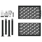 vidaXL Gartentor Schwarz 100x100 cm Stahl Kreuz-Design