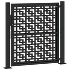 vidaXL Gartentor Schwarz 100x100 cm Stahl Kreuz-Design