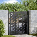 vidaXL Gartentor Schwarz 100x100 cm Stahl Kreuz-Design