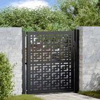 vidaXL Gartentor Schwarz 100x100 cm Stahl Kreuz-Design