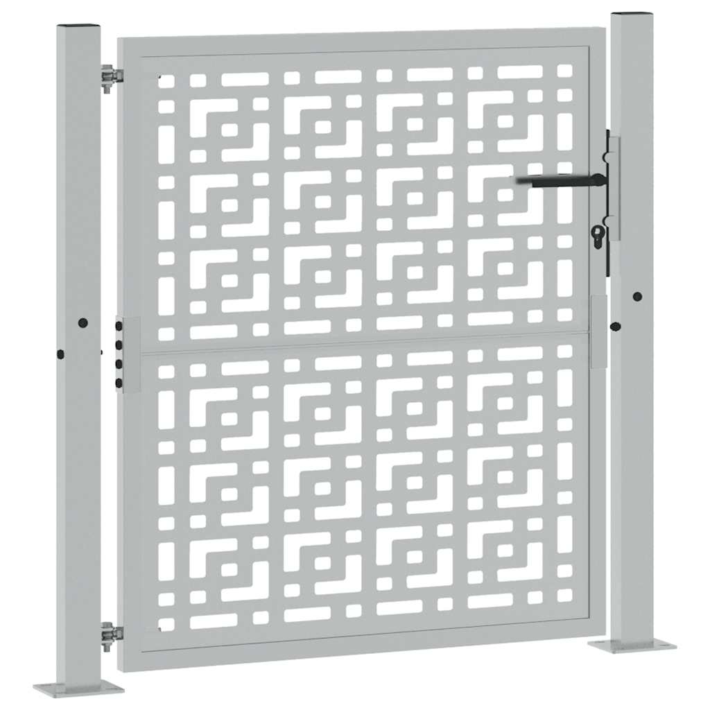 vidaXL Gartentor 100x100 cm Verwitterungsstahl Kreuzdesign
