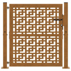 vidaXL Gartentor 100x100 cm Verwitterungsstahl Kreuzdesign