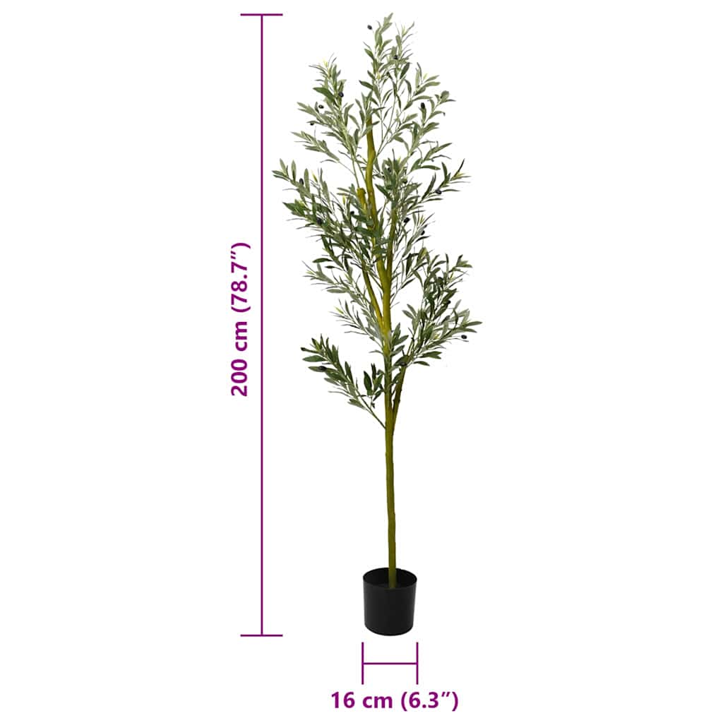 vidaXL Olivenbaum Künstlich 800 Blätter 200 cm Grün