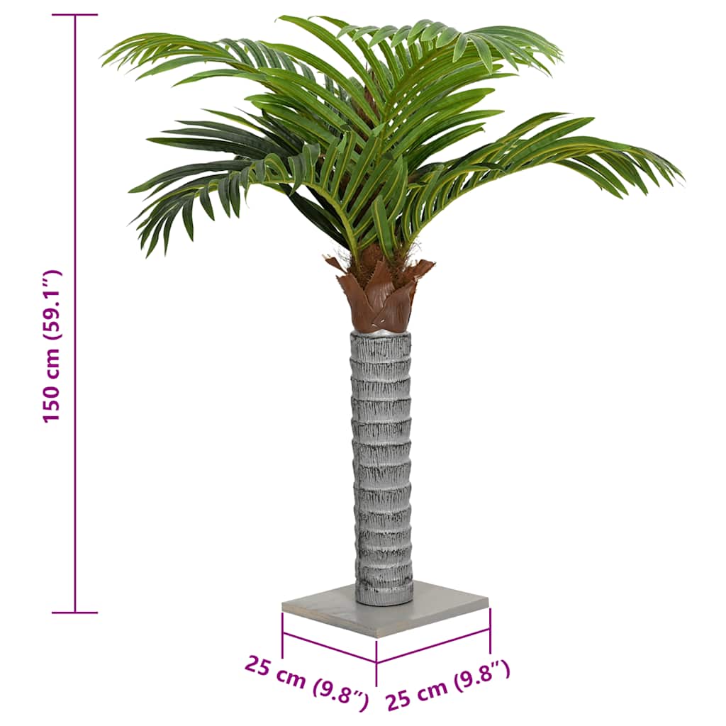 vidaXL Palme Künstlich 12 Blätter 150 cm Grün
