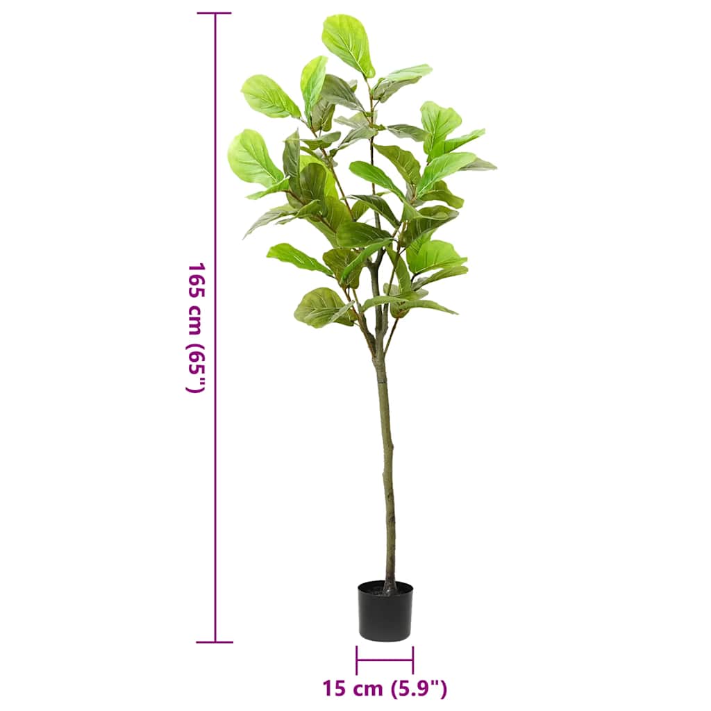 vidaXL Ficusbaum Künstlich 48 Blätter 165 cm Grün
