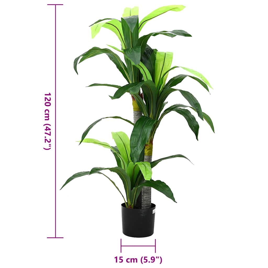vidaXL Drachenbaum Künstlich 36 Blätter 120 cm Grün