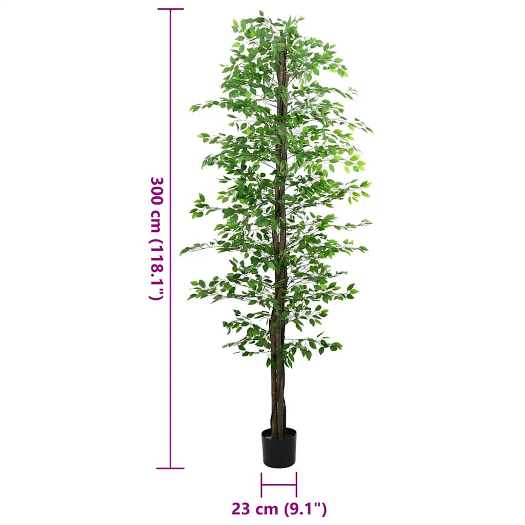 vidaXL Ficusbaum Künstlich 2016 Blätter 300 cm Grün