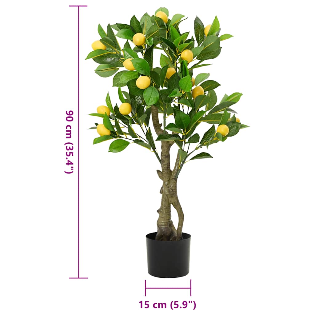 vidaXL Zitronenbaum Künstlich 234 Blätter 90 cm Grün